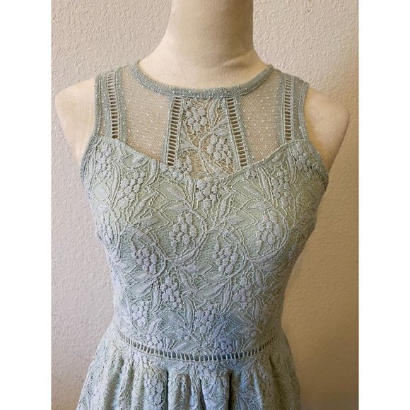 Women's Maurices Light‎ Mint Green Sleeveless Dress with Lace Size 5/6 - Picture 2 of 14